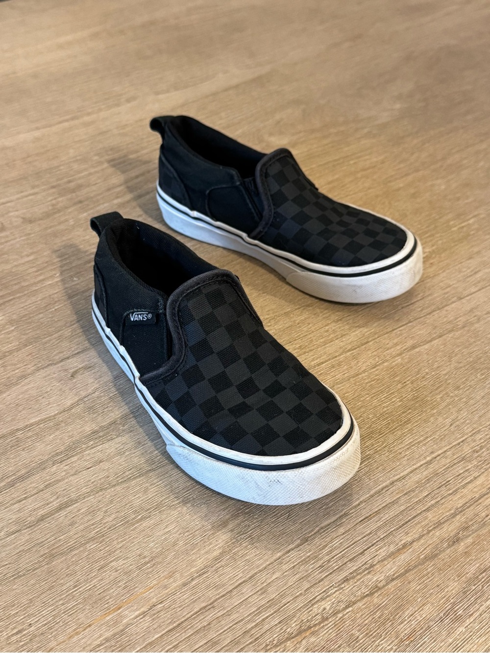 Vans Kids Checkerboard Slip-On Sneakers - Black